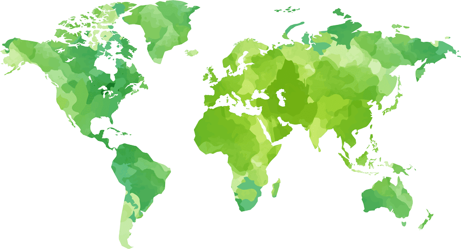 mapa mundi em tons de verde